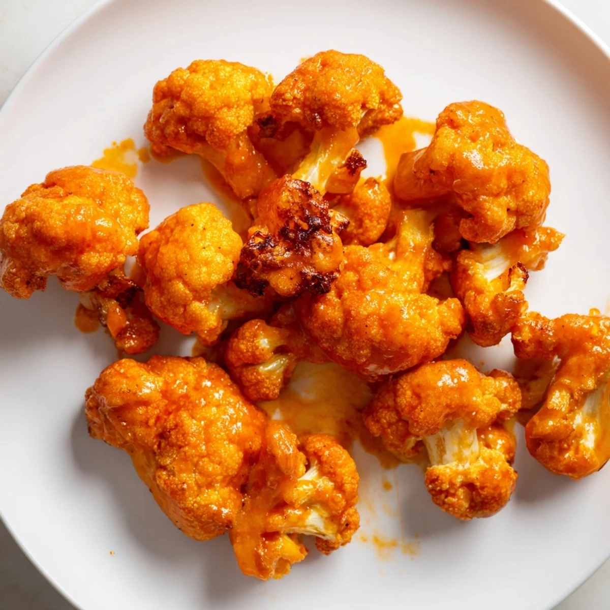 Delicious, baked Buffalo Cauliflower Wings, their savory aroma combined with crispy coating, perfect for a gathering.