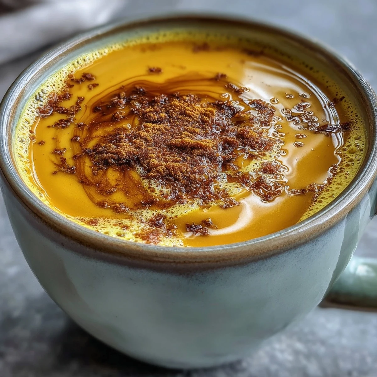 Steaming mugs of golden-hued Turmeric and Ginger Golden Milk, garnished with a cinnamon stick, offer a comforting anti-inflammatory beverage.
