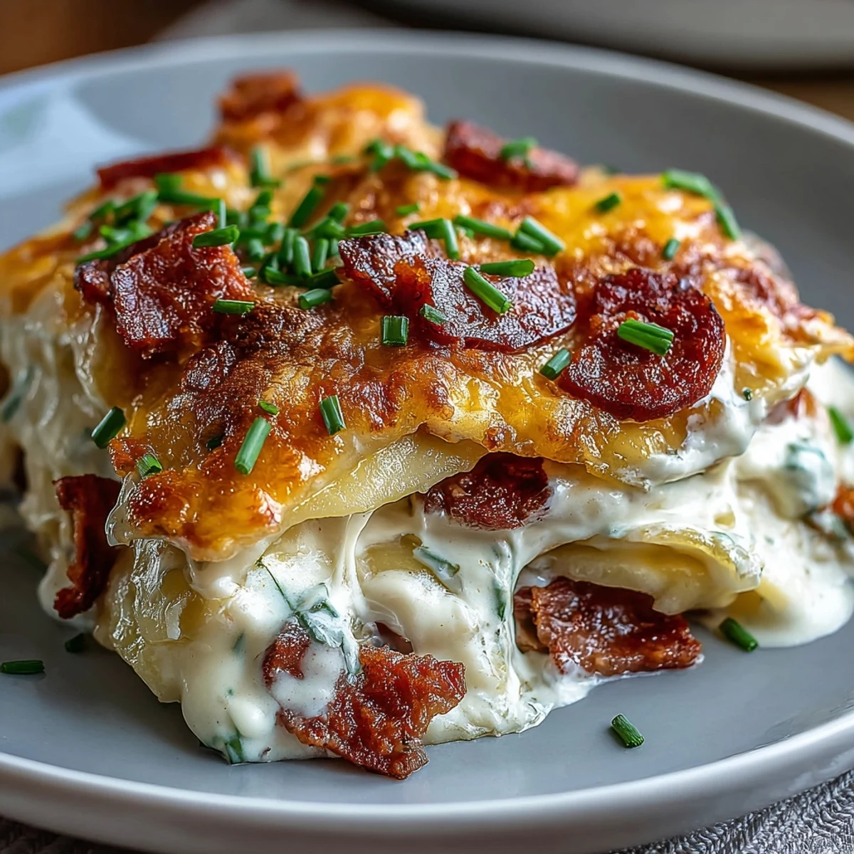 Steaming Crockpot Pierogi Casserole With Kielbasa features golden pierogi and sliced smoked sausage blanketed in creamy, melted cheddar.