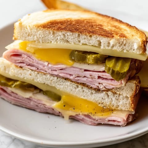 A close-up of a perfectly grilled Cuban Sandwich, each bite filled with savory goodness.