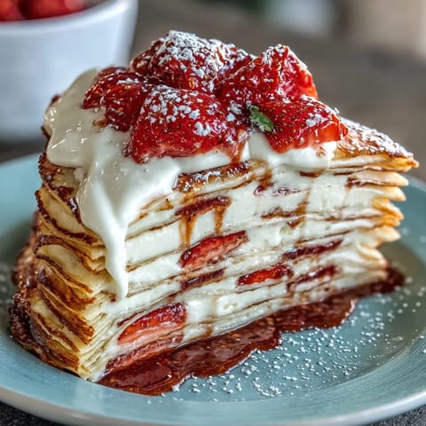 Strawberry layered crepe delight