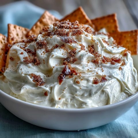 Viral 3-ingredient cheesecake dip in a bowl, topped with fresh berries for a colorful dessert.