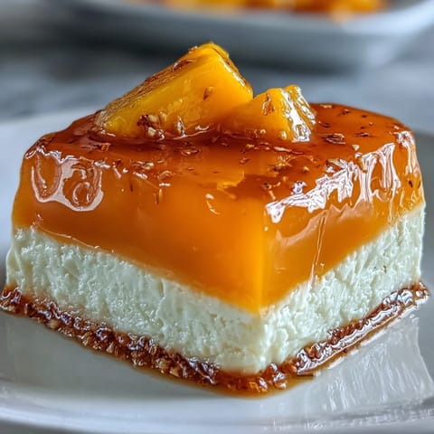 Vibrant mango agar-agar jelly cubes with creamy coconut milk, a refreshing vegan dessert perfect for summer gatherings.