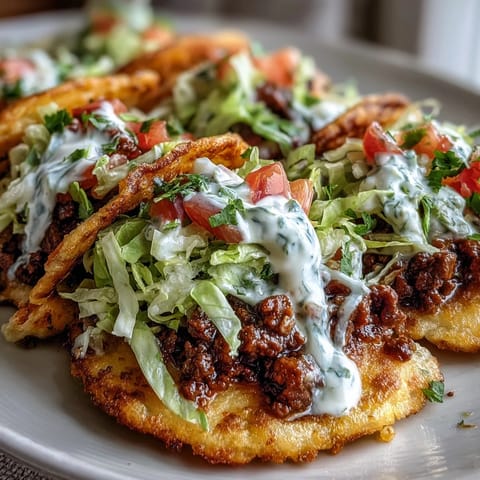 Bright, colorful cloud bread tacos piled high with seasoned beef and fresh toppings.