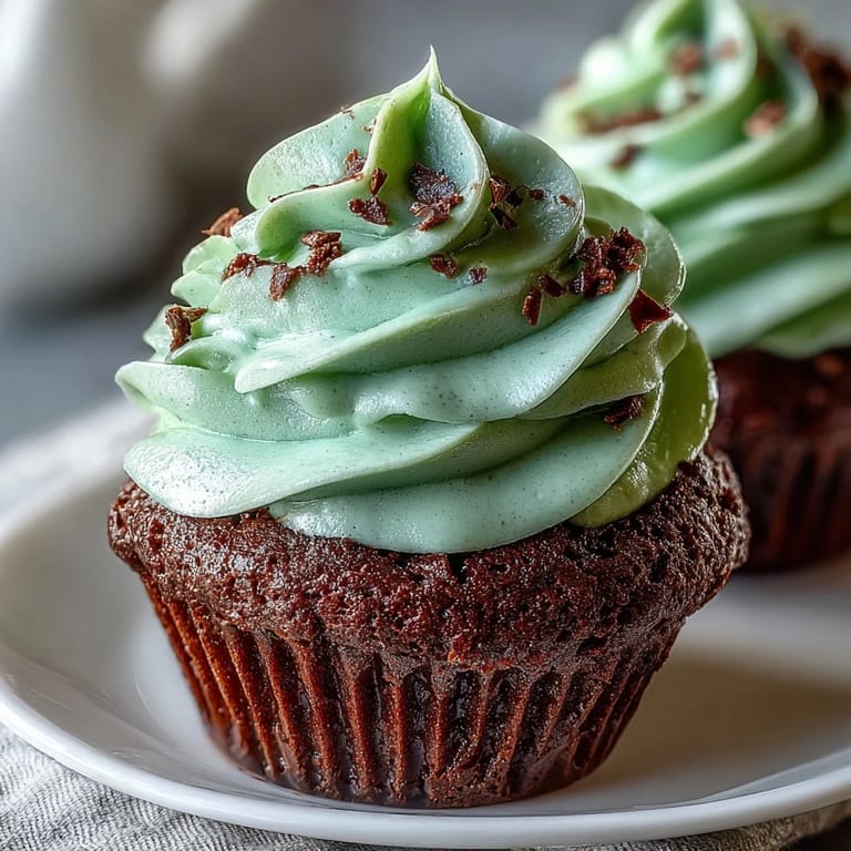 Festive green velvet cupcakes with cocoa undertones, frosted with rich cream cheese icing, perfect for celebrating St. Patricks Day in style.