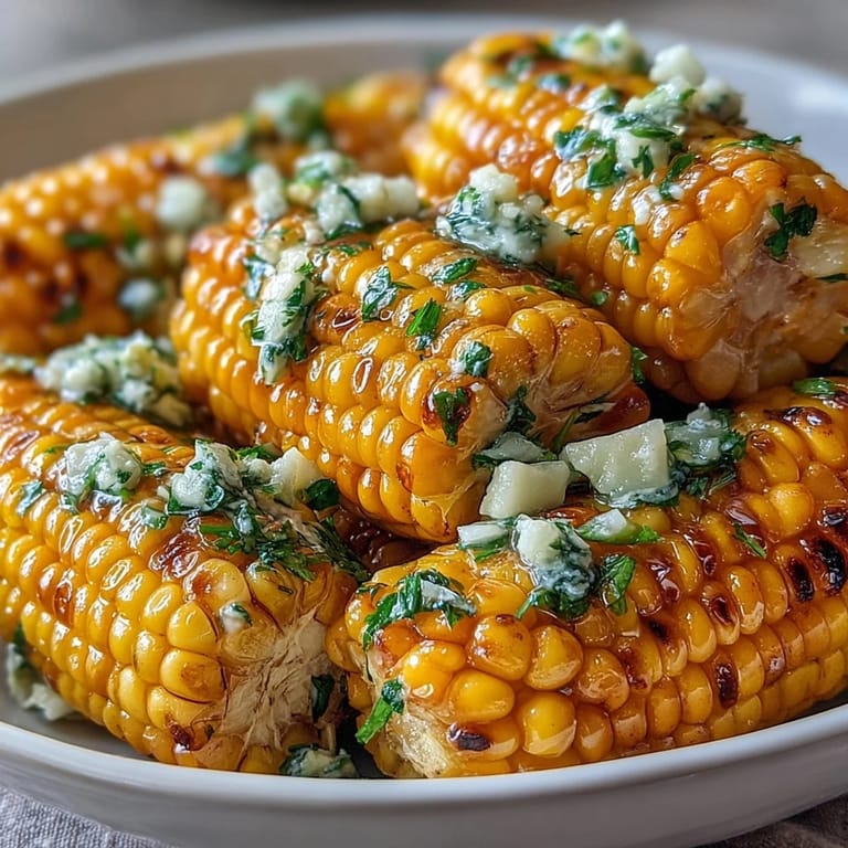 Tender corn on the cob cooked in the microwave, brushed with rich garlic butter and served with lemon wedges.