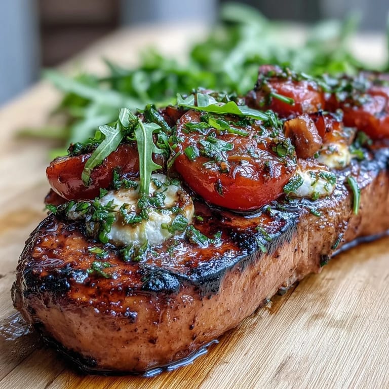 Sweet grilled peaches paired with creamy burrata and fresh greens for a summer salad.  