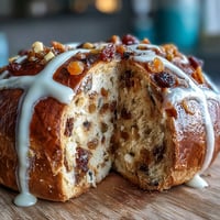 Warm, spiced hot cross buns with dried fruit and citrus glaze, perfect for Easter brunch or spring gatherings.